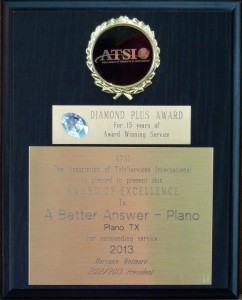 ATSI 2013 Plano Award