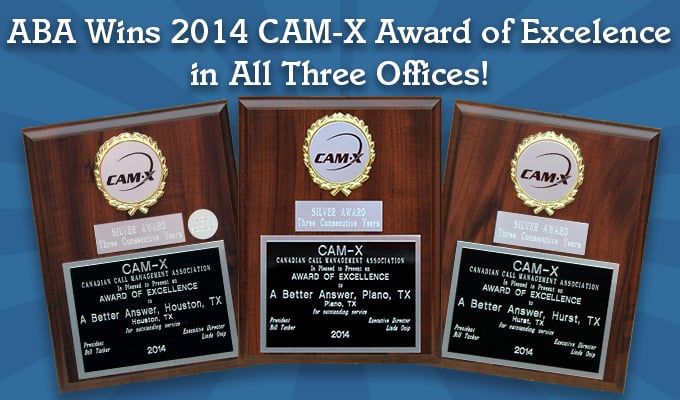 3 Consecutive Years ABA offices win CAM-X Award!